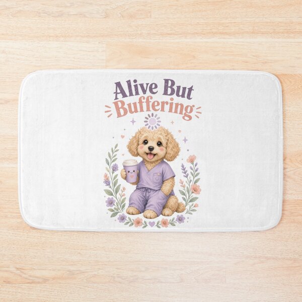 Item preview, Alive But Buffering | Funny Goldendoodle Nurse Shirt designed and sold by justsuestudio.