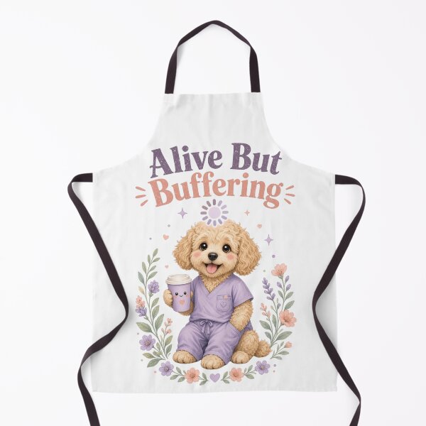 Item preview, Alive But Buffering | Funny Goldendoodle Nurse Shirt designed and sold by justsuestudio.