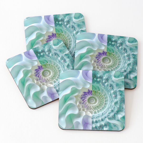 Item preview, Mint Green and Violet Geometric Spiral designed and sold by Vicky Brago-Mitchell®.
