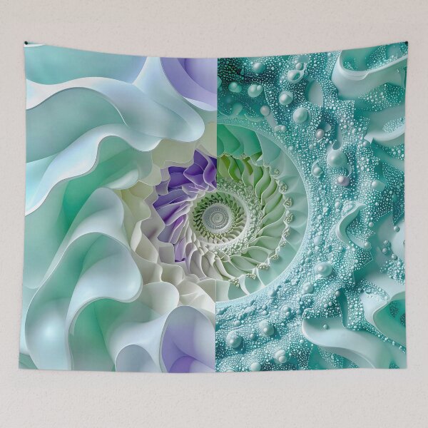 Item preview, Mint Green and Violet Geometric Spiral designed and sold by Vicky Brago-Mitchell®.
