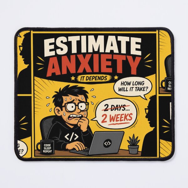 Item preview, Estimate Anxiety It Depends - Funny Developer Deadline Shirt designed and sold by Geek Tracy Shop.