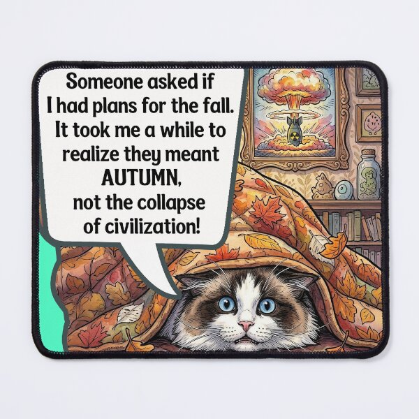 Item preview, Hiding Ragdoll Cat is Ready for the Fall designed and sold by Lion and Lamb Design.