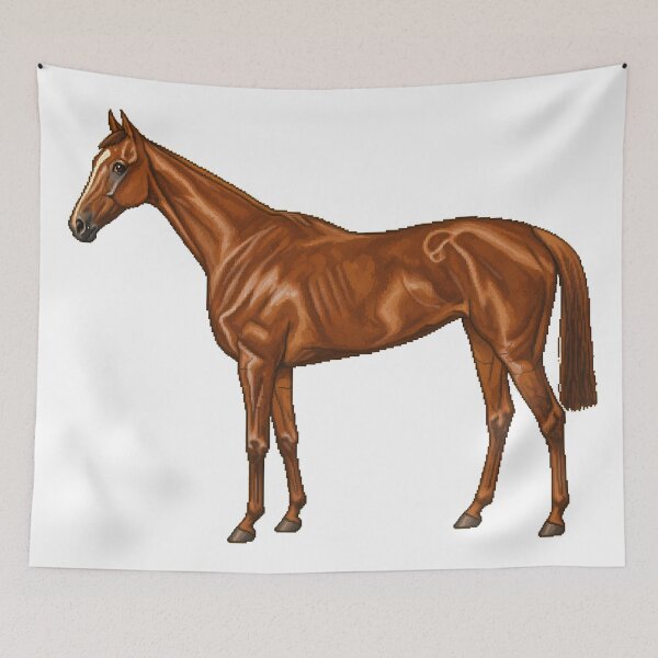 Item preview, Pixel Art 1917 Chestnut Thoroughbred Horse Cutout designed and sold by aigcx.
