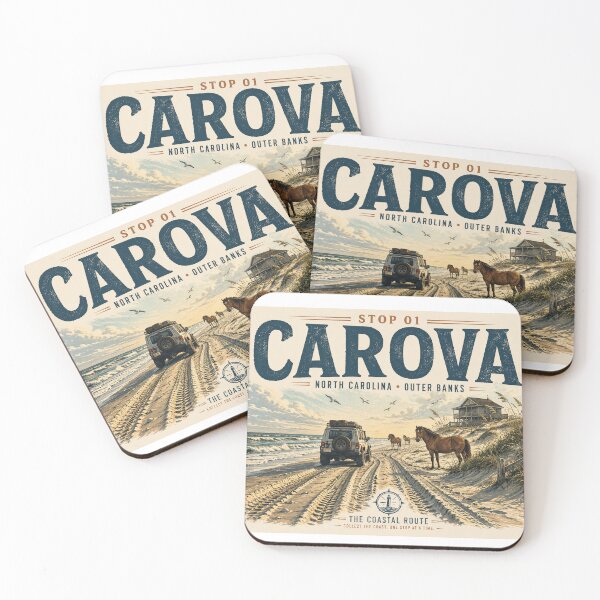 Item preview, Carova NC Wild Horses 4x4 Beach designed and sold by The Coastal Route.