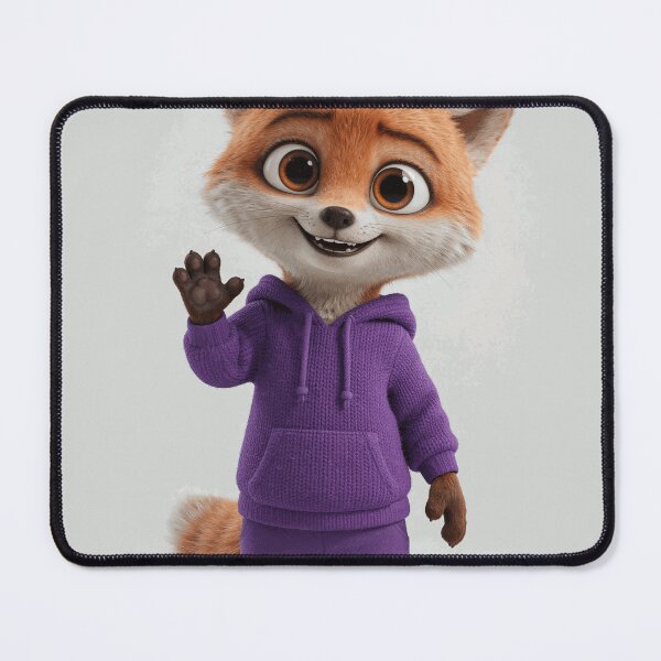 Item preview, Cute Fox in Purple Hoodie Waving Hello designed and sold by TheVillarroel.