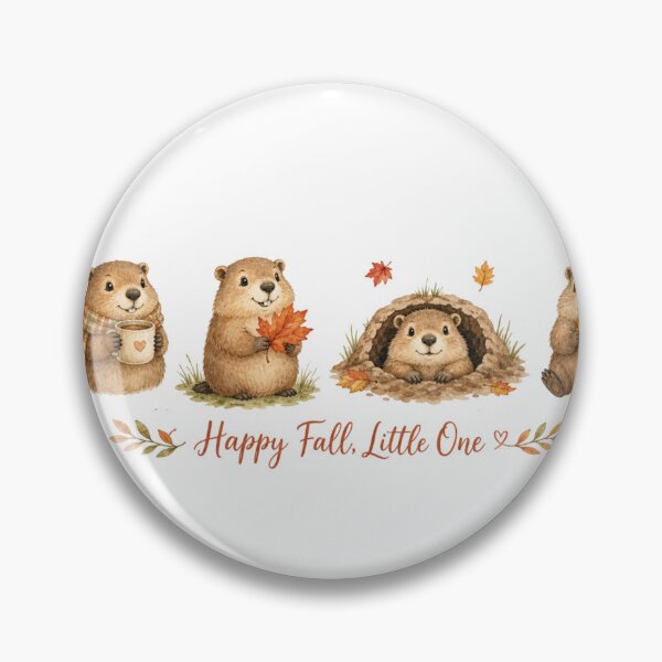 Item preview, Happy Fall Little One. Groundhogs in Autumn. designed and sold by Birdie and Flynn.