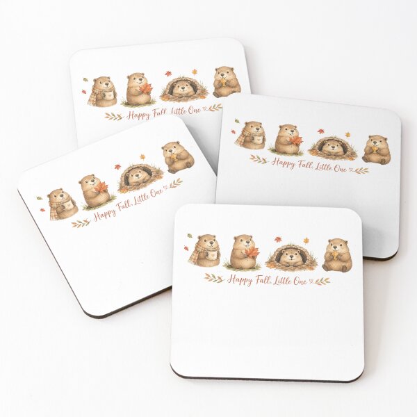 Item preview, Happy Fall Little One. Groundhogs in Autumn. designed and sold by Birdie and Flynn.