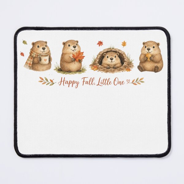Item preview, Happy Fall Little One. Groundhogs in Autumn. designed and sold by Birdie and Flynn.