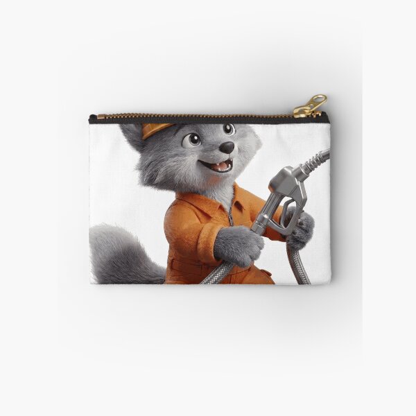 Item preview, Cute Fox Worker Holding Fuel Pump Nozzle designed and sold by TheVillarroel.