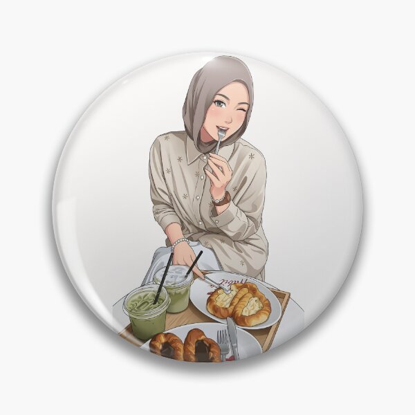 Artikelvorschau, Hijab-Mädchen isst und entspannt an einem gemütlichen Ort – Illustration (Vektorgrafik) entworfen und verkauft von sabartgunpla.