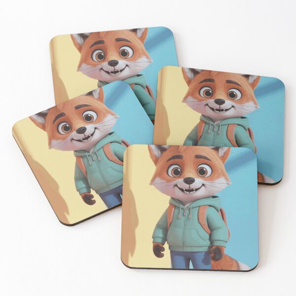 Item preview, Cute School Fox with Backpack and Mint Hoodie designed and sold by TheVillarroel.