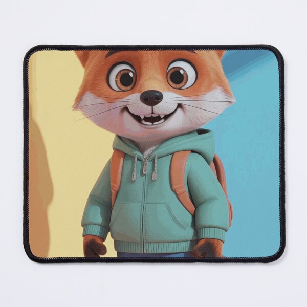 Item preview, Cute School Fox with Backpack and Mint Hoodie designed and sold by TheVillarroel.