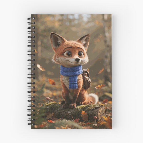 Item preview, Cute Autumn Fox with Blue Scarf in Forest designed and sold by TheVillarroel.
