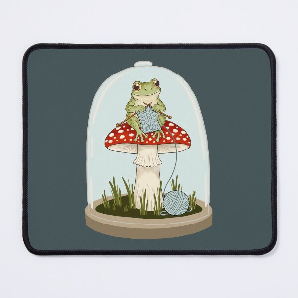 Item preview, Knitting Frog on Mushroom designed and sold by OHBOY! Handmade.
