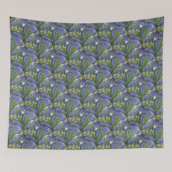 Item preview, Spring Painterly Floral Pattern in Purple and Green designed and sold by Artistestella.