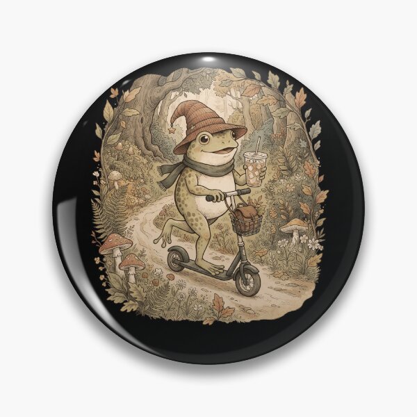 Item preview, Frog Iced Coffee Wizard Scooter Storybook Vintage Art designed and sold by MTRBSK11.