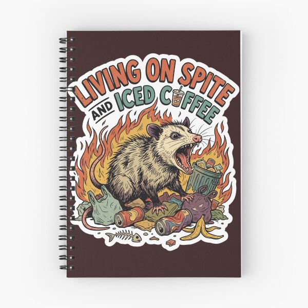Item preview, Living on Spite and Iced Coffee Funny Screaming Opossum Graphic Tee designed and sold by Eidos [][][] ~εἶδος~.
