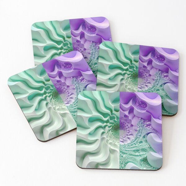 Item preview, Mint Green and Violet Geometric Spiral designed and sold by Vicky Brago-Mitchell®.