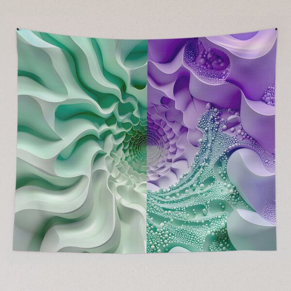 Item preview, Mint Green and Violet Geometric Spiral designed and sold by Vicky Brago-Mitchell®.