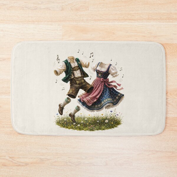 Item preview, Funny Bavarian Folk Dance Gift – "Wo Musik spielt, tanzen sogar Tracht und Dirndl!"  designed and sold by Alpine-Ink.