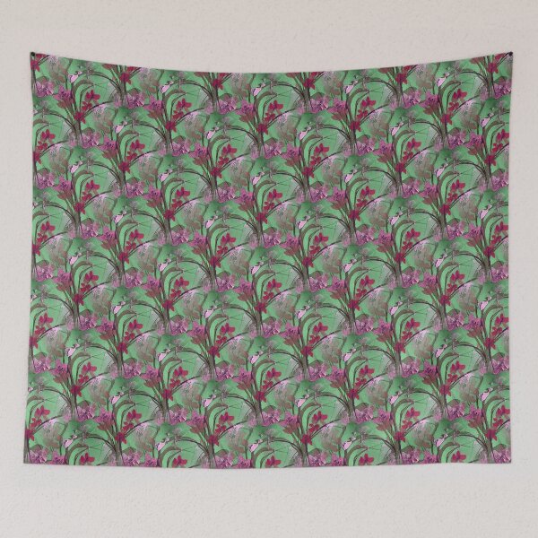 Item preview, Spring Painterly Floral Pattern in Green and Pink designed and sold by Artistestella.