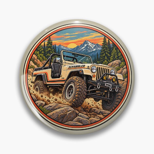 Item preview, Vintage Scrambler 4x4 Off-Road Adventure Retro Sunset Design designed and sold by alwaysadeal.