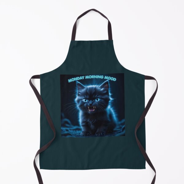 Item preview, Monday Morning Mood Angry Angry Neon Blue Cat designed and sold by mimikaka.