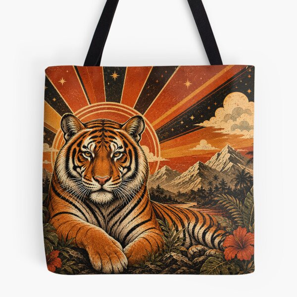 Item preview, Retro Tiger Mouse Pad Art designed and sold by Smoimi.