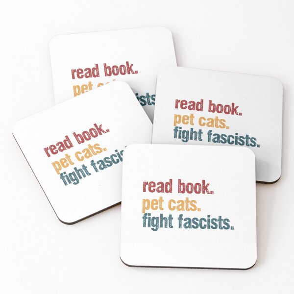 Item preview, Read Book Pet Cats Fight Fascists Anti Fascist Political Activist Book Lover Cat Owner designed and sold by RetroMini2026.