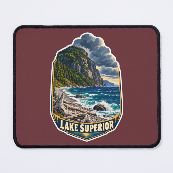 Item preview, Lake Superior Vintage Canadian Wilderness Great Lakes Prints designed and sold by PinUpPizzazz.
