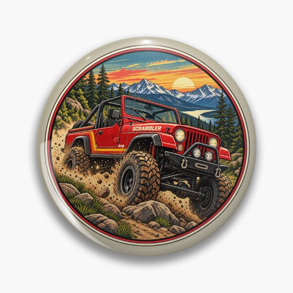 Item preview, Vintage Scrambler 4x4 Off-Road Adventure Retro Sunset Design designed and sold by alwaysadeal.
