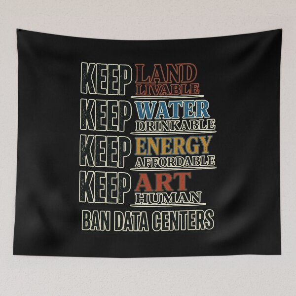 Item preview, Keep Art Human Ban Data Centers Environmental Activism Quote designed and sold by Fatherday.