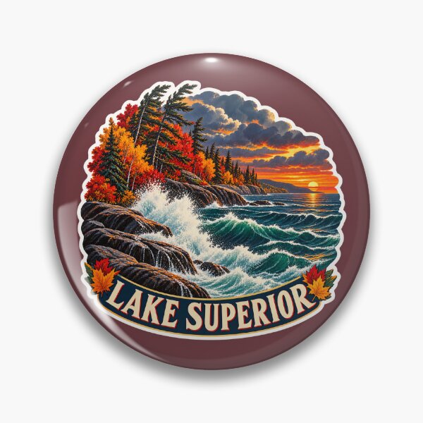 Item preview, Lake Superior Vintage Canadian Wilderness Great Lakes Prints designed and sold by PinUpPizzazz.