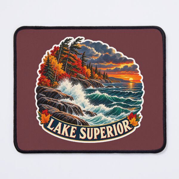 Item preview, Lake Superior Vintage Canadian Wilderness Great Lakes Prints designed and sold by PinUpPizzazz.