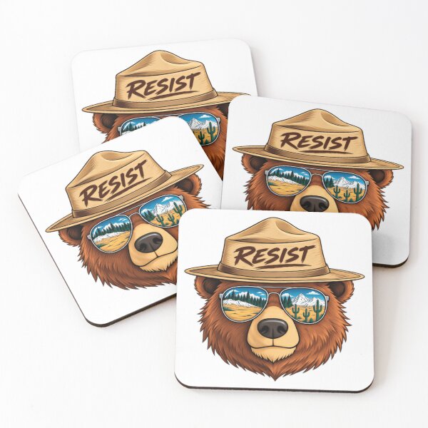 Item preview, Resist Forest Ranger Bear Political Activist designed and sold by SkeletonsDanger.