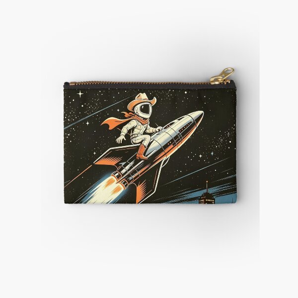 Item preview, Space Cowboy Riding Rocket Beyond The Sky Retro Vintage Poster designed and sold by FerretSpark.