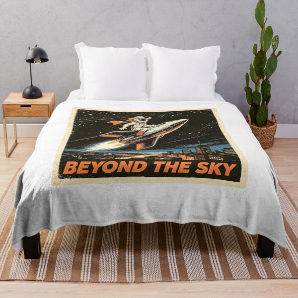 Item preview, Space Cowboy Riding Rocket Beyond The Sky Retro Vintage Poster designed and sold by FerretSpark.