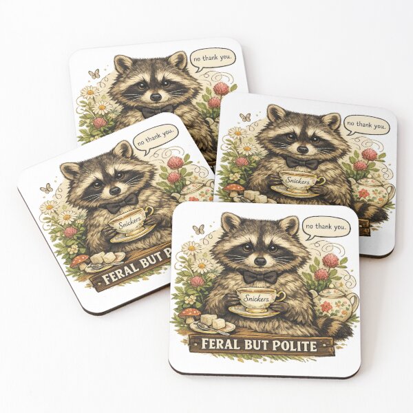 Item preview, Raccoon Having a Refined Tea Moment  designed and sold by Mindful56.
