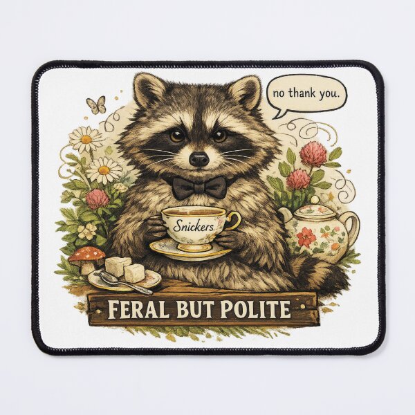 Item preview, Raccoon Having a Refined Tea Moment  designed and sold by Mindful56.