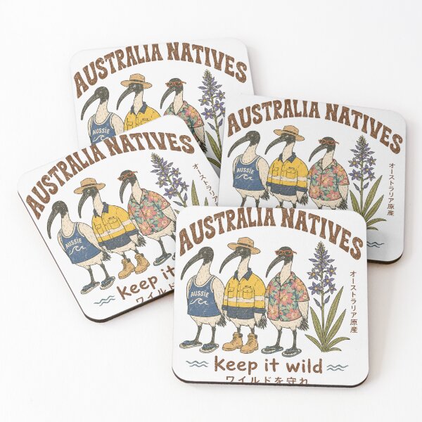 Item preview, Australia Natives Keep It Wild Three Bin Chickens Aussie Tradie Hibiscus Floral designed and sold by Yellowriversss.
