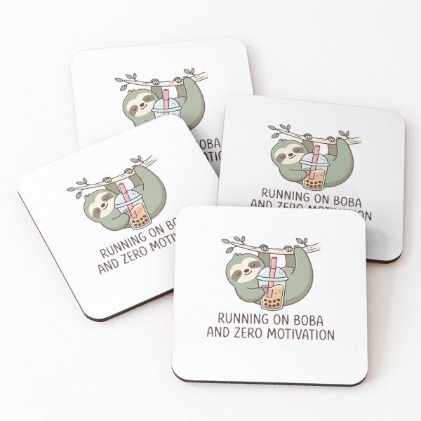 Item preview, Running on Boba and Zero Motivation Cute Sloth designed and sold by GraphiteRealm.