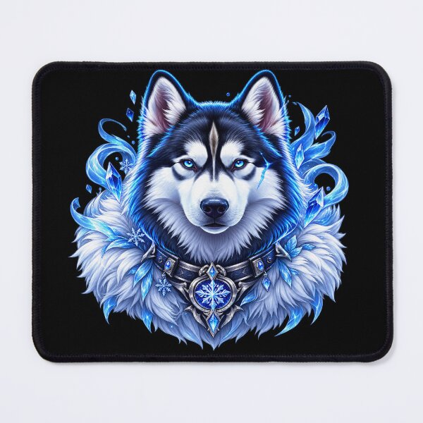 Item preview, Ice Crystal Husky Wolf Portrait | Fantasy Snow Wolf Art designed and sold by RobertArt08.