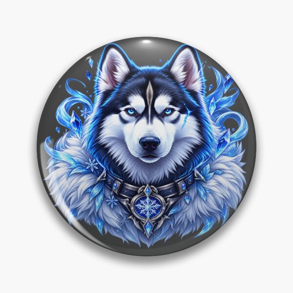 Item preview, Ice Crystal Husky Wolf Portrait | Fantasy Snow Wolf Art designed and sold by RobertArt08.