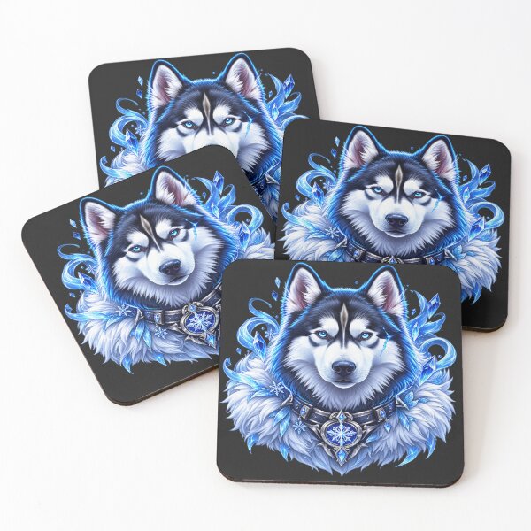 Item preview, Ice Crystal Husky Wolf Portrait | Fantasy Snow Wolf Art designed and sold by RobertArt08.