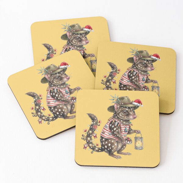 Item preview, Cute Quoll Aussie Christmas – Warm Gold Bush Holiday Art designed and sold by Wennebabs.