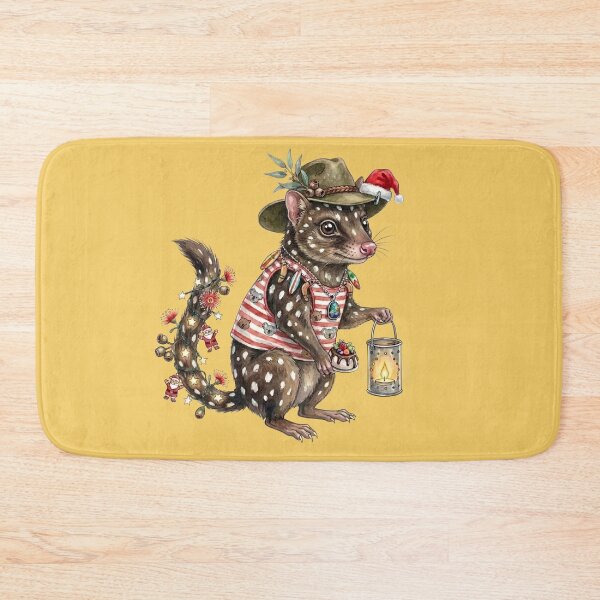 Item preview, Cute Quoll Aussie Christmas – Warm Gold Bush Holiday Art designed and sold by Wennebabs.