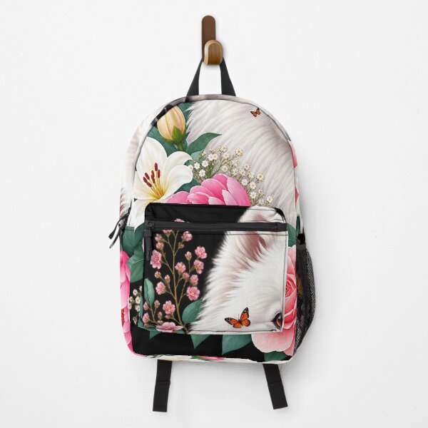 Item preview, Samoyed Dog in Pink Flowers | Floral Butterfly Dog Portrait designed and sold by RobertArt08.