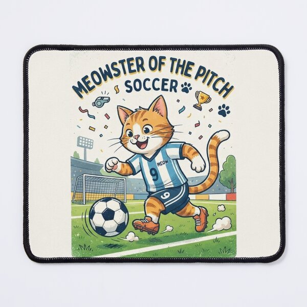 Item preview, Meowster of the Pitch Soccer Cat - Cute Vintage Footballer Cat Lover Gift designed and sold by PetalsPaws.