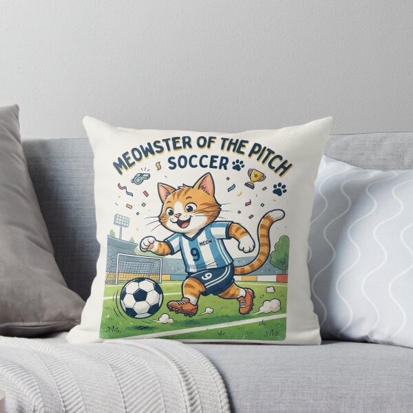 Item preview, Meowster of the Pitch Soccer Cat - Cute Vintage Footballer Cat Lover Gift designed and sold by PetalsPaws.
