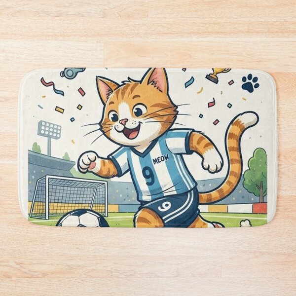 Item preview, Meowster of the Pitch Soccer Cat - Cute Vintage Footballer Cat Lover Gift designed and sold by PetalsPaws.